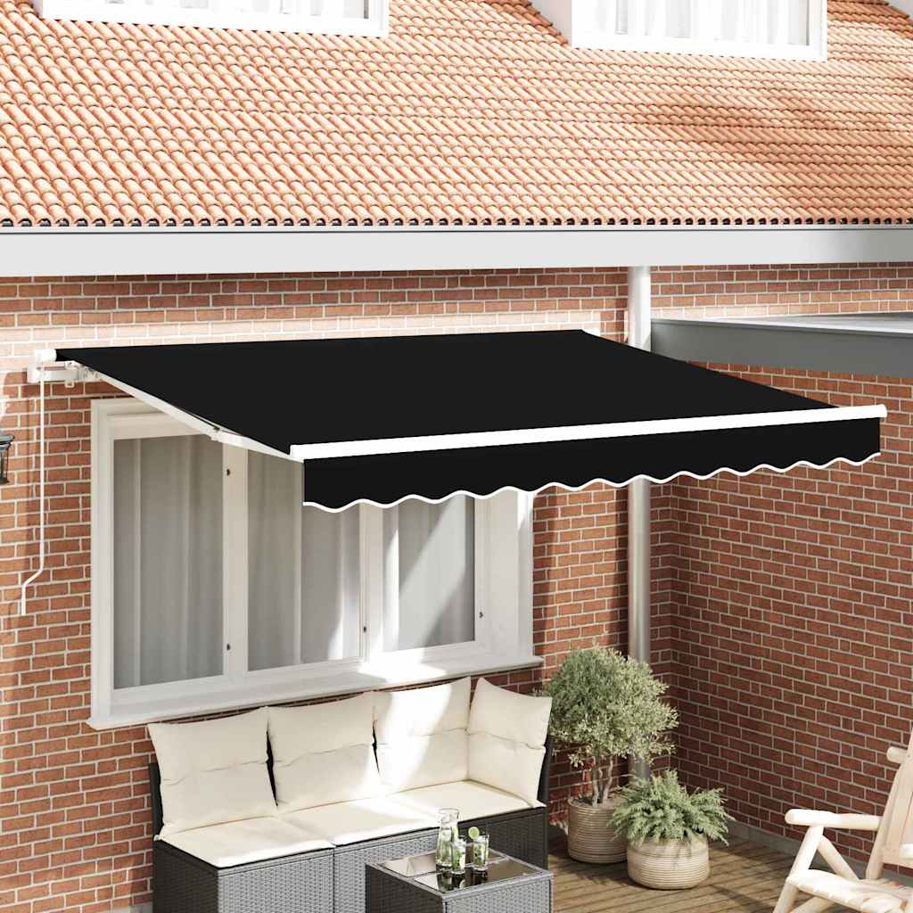 Innvendbar Markise Svart 350 x 200 cm Polyester og aluminium