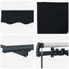 Innvendbar Markise Svart 350 x 200 cm Polyester og aluminium