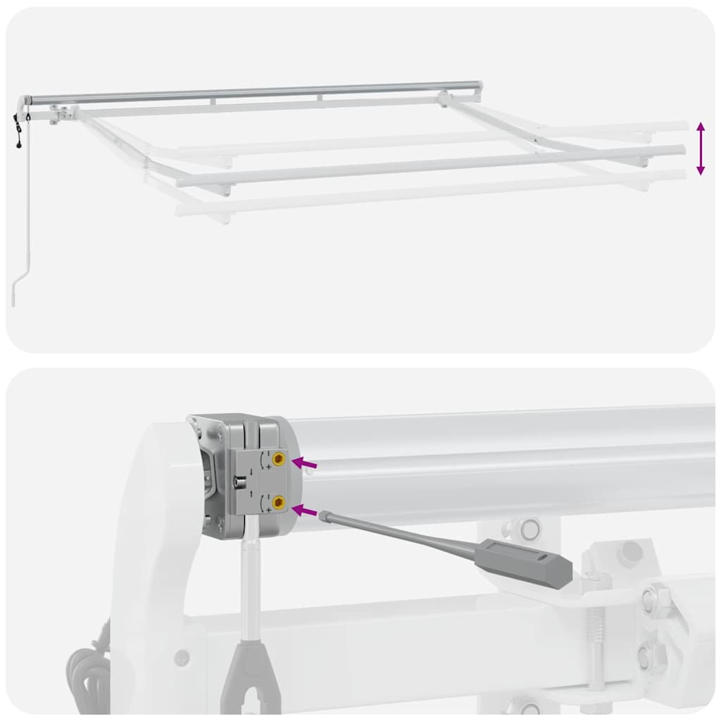 Innvendbar Markise Svart 350 x 200 cm Polyester og aluminium