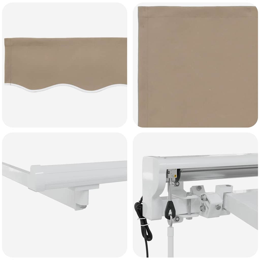 Markiseramme Beige 350 x 200 cm Polyester med PU-belegg