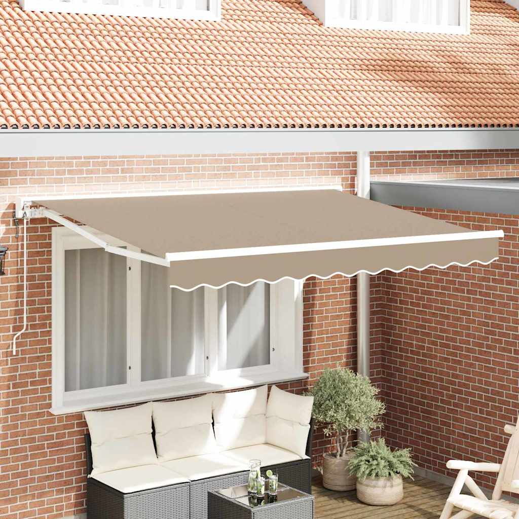 Markiseramme Beige 350 x 200 cm Polyester med PU-belegg