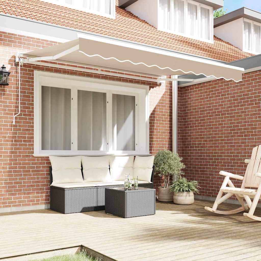 Markiseramme Beige 350 x 200 cm Polyester med PU-belegg