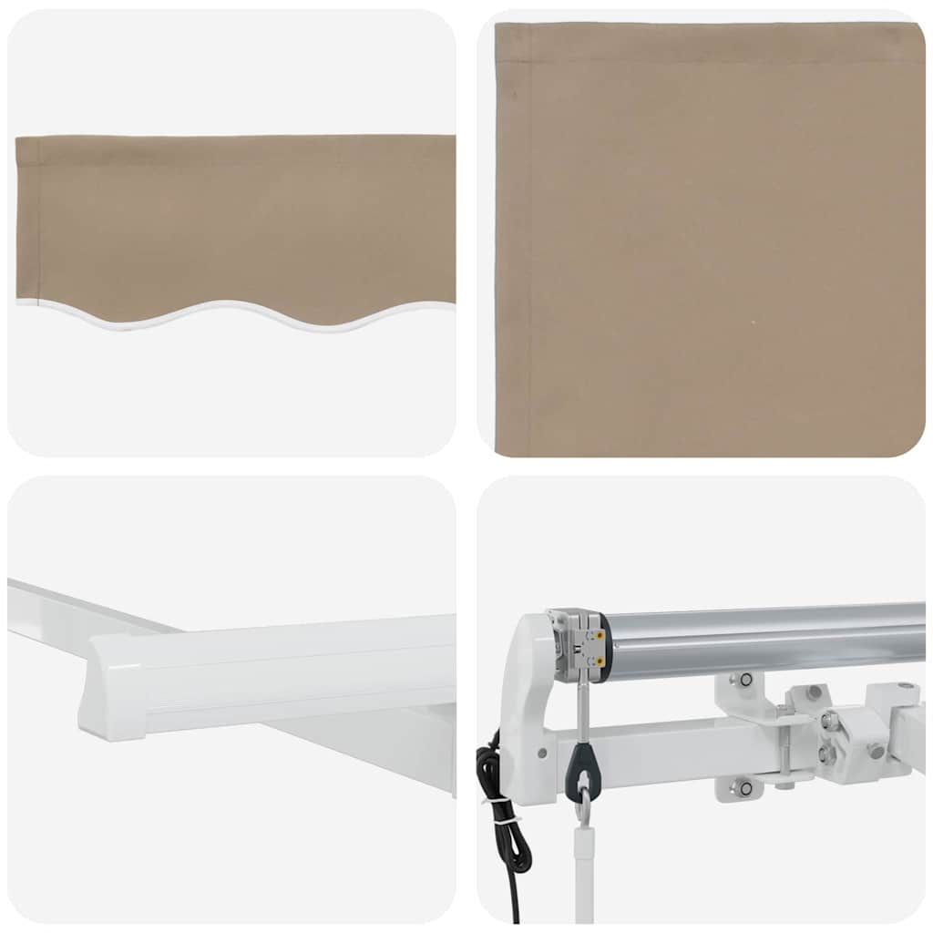 Uttrekkbar markise Beige 350 x 200 cm stoff