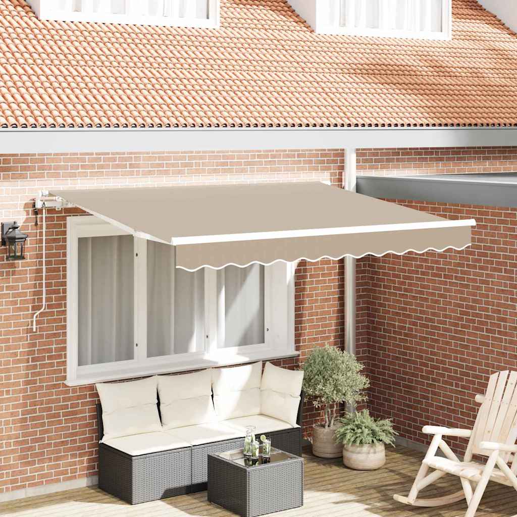 Uttrekkbar markise Beige 350 x 200 cm stoff