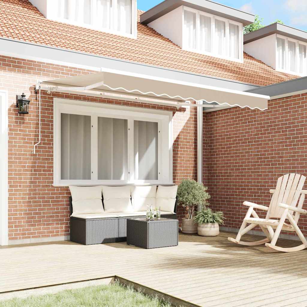 Uttrekkbar markise Beige 350 x 200 cm stoff