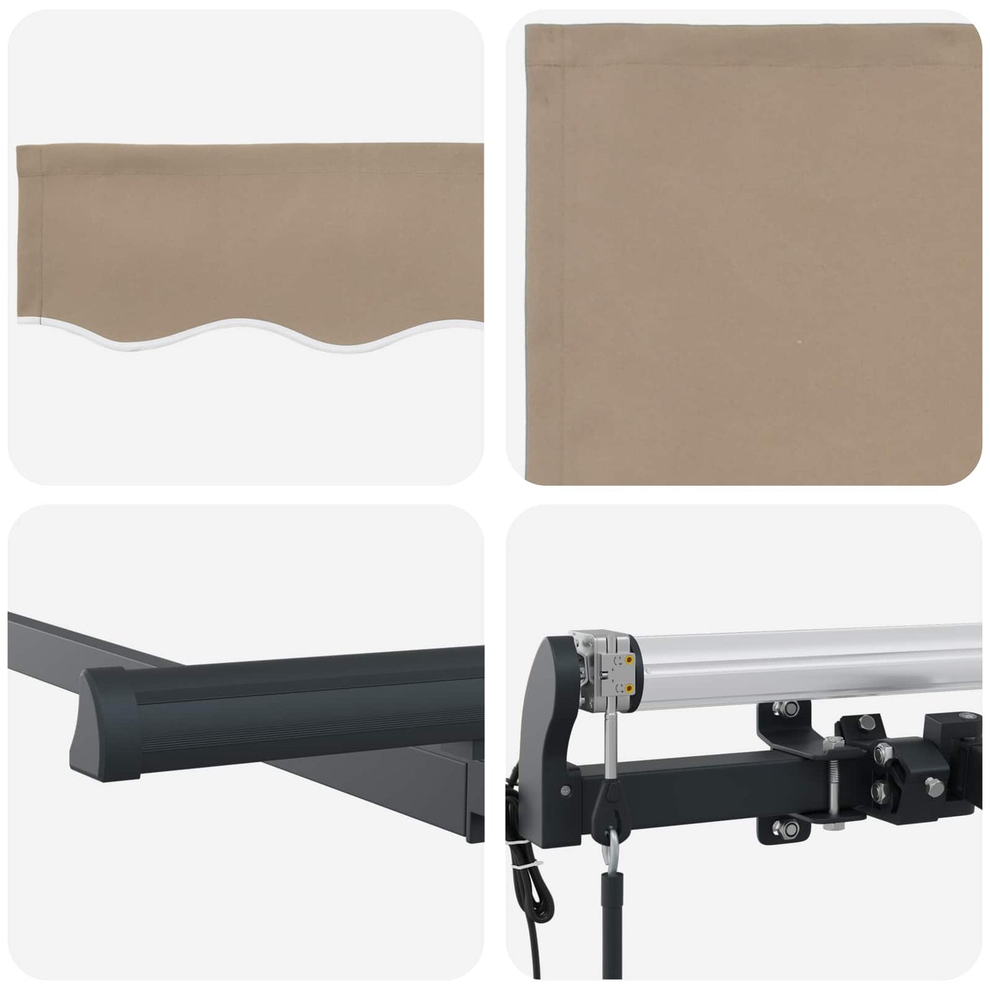 Uttrekkbar markise Beige 350 x 200 cm stoff