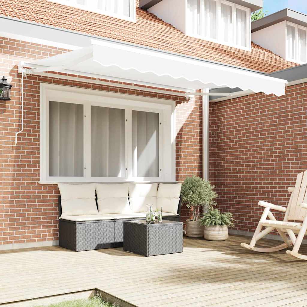 Markiseramme Hvit 350 x 200 cm Polyester med PU-belegg