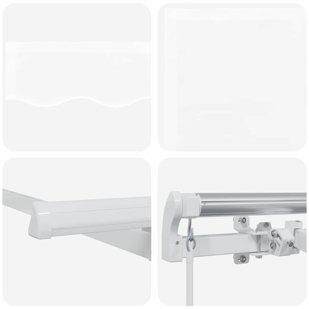 Innvendbar Markise Hvit 350 x 200 cm Polyester og aluminium