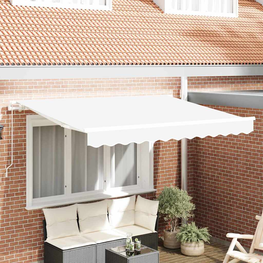 Innvendbar Markise Hvit 350 x 200 cm Polyester og aluminium