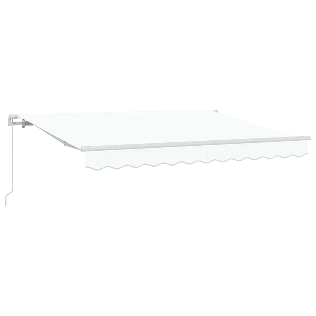 Innvendbar Markise Hvit 350 x 200 cm Polyester og aluminium