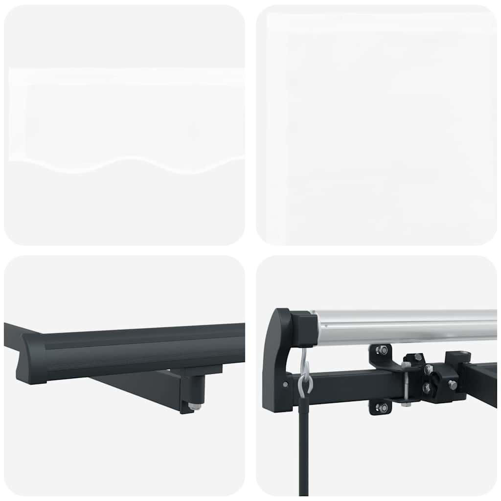 Innvendbar Markise Hvit 350 x 200 cm Polyester og aluminium