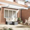 Innvendbar Markise Hvit 350 x 200 cm Polyester og aluminium