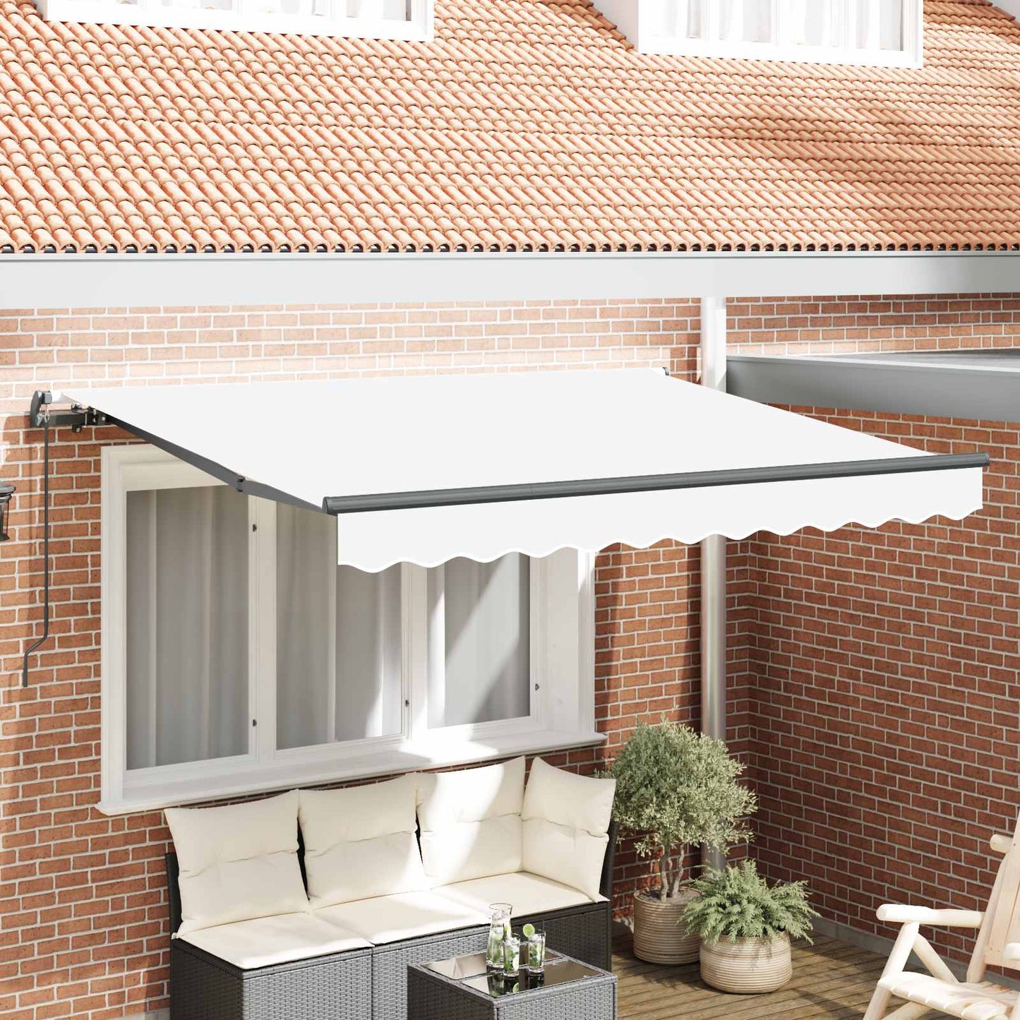 Innvendbar Markise Hvit 350 x 200 cm stoff