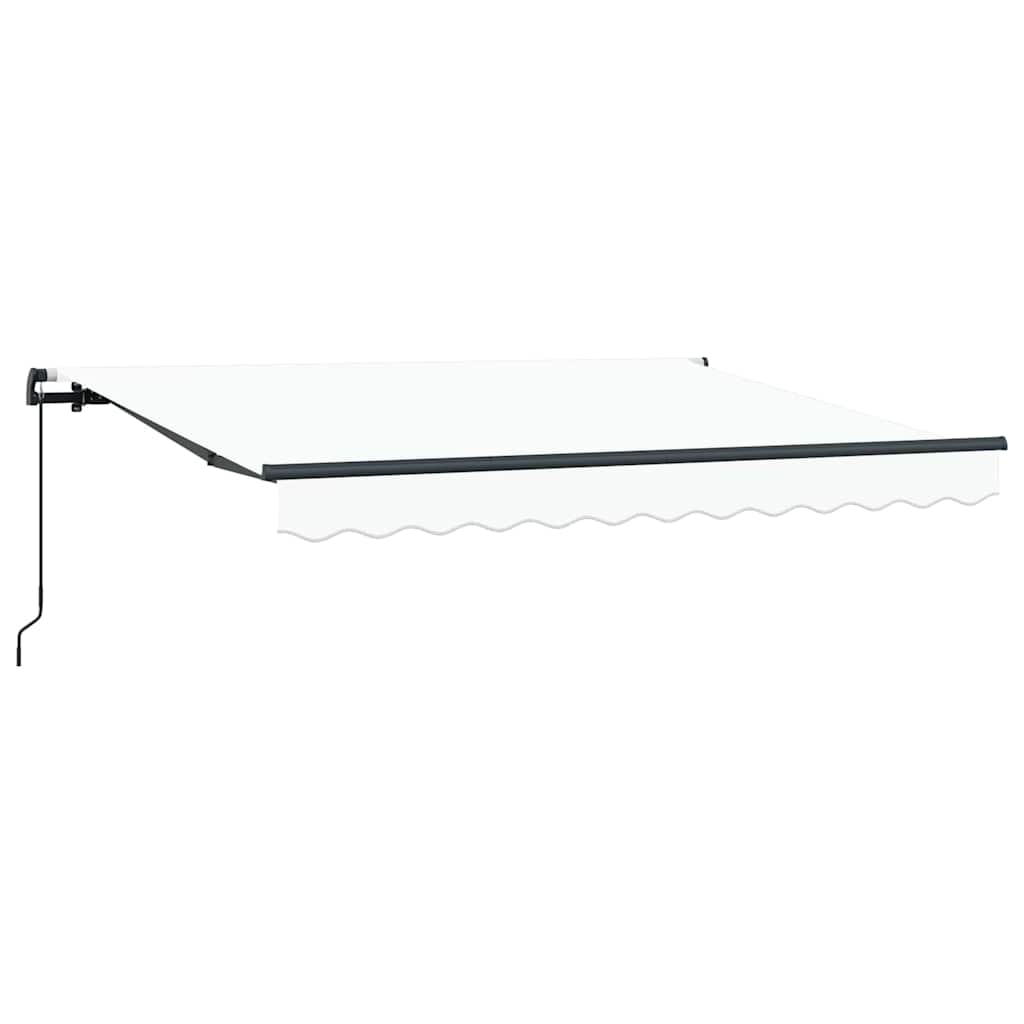 Innvendbar Markise Hvit 350 x 200 cm Polyester og aluminium