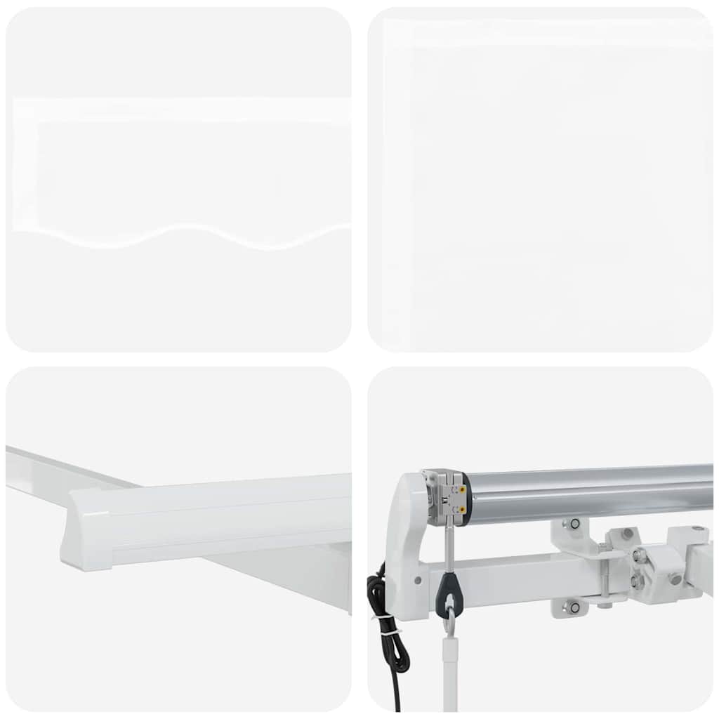 Innvendbar Markise Hvit 350 x 200 cm Polyester og aluminium