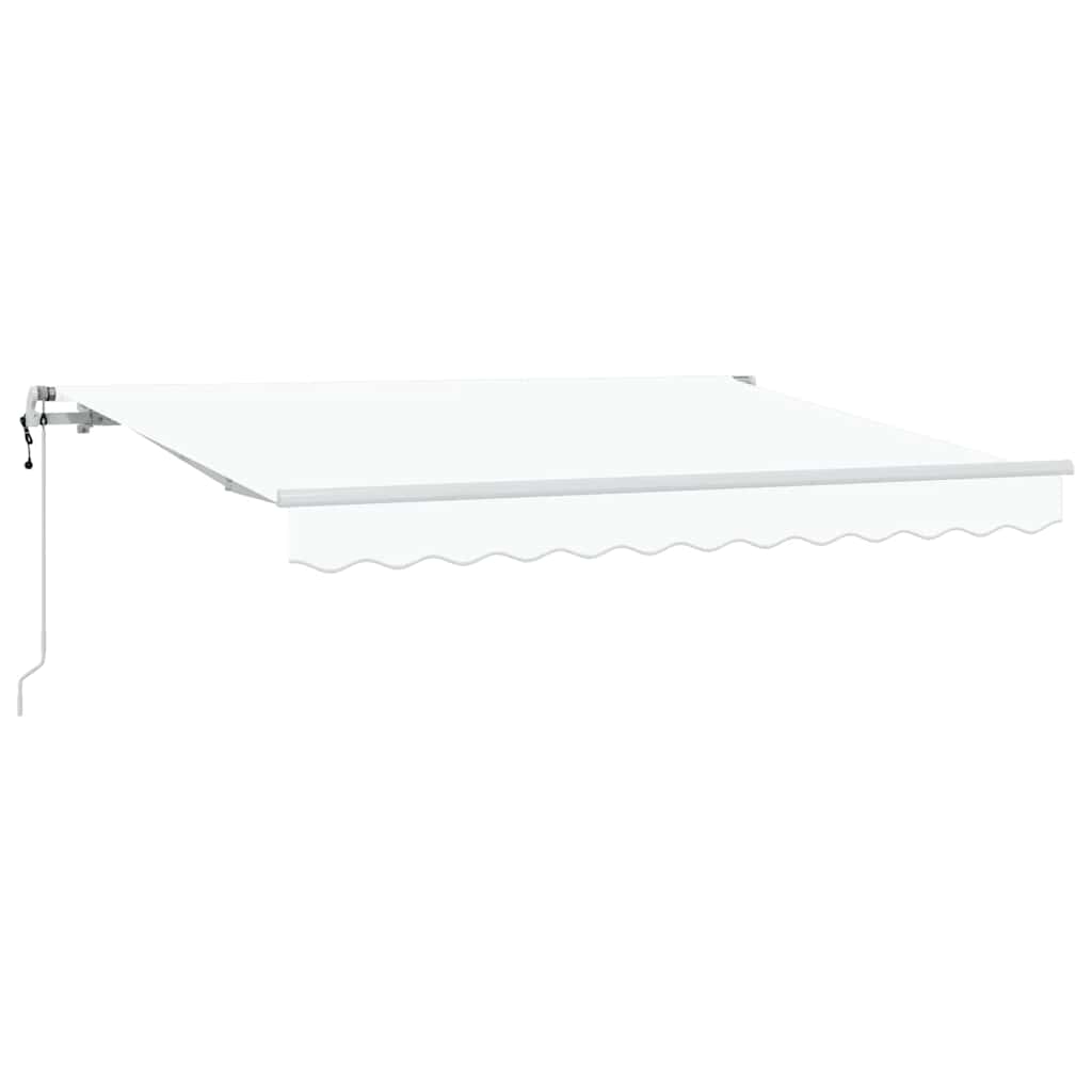 Innvendbar Markise Hvit 350 x 200 cm Polyester og aluminium