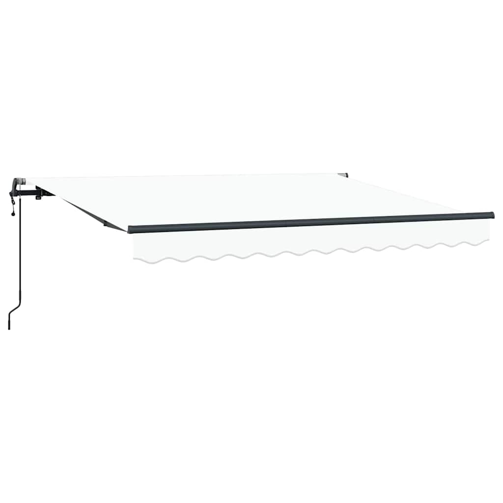 Innvendbar Markise Hvit 350 x 200 cm Polyester og aluminium