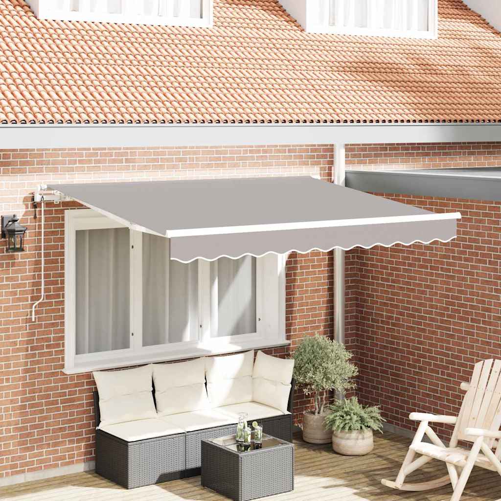 Innvendbar Markise Lysegrå 350 x 200 cm stoff