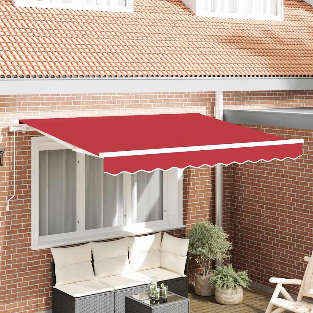 Innvendbar Markise Rød 350 x 200 cm Polyester og aluminium