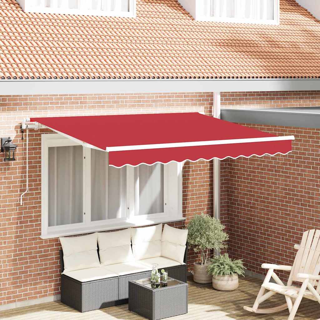 Innvendbar Markise Rød 350 x 200 cm Polyester og aluminium