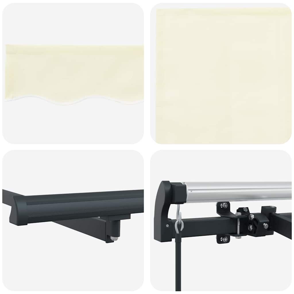 Innvendbar Markise Krem 400 x 200 cm Polyester og aluminium vidaXL