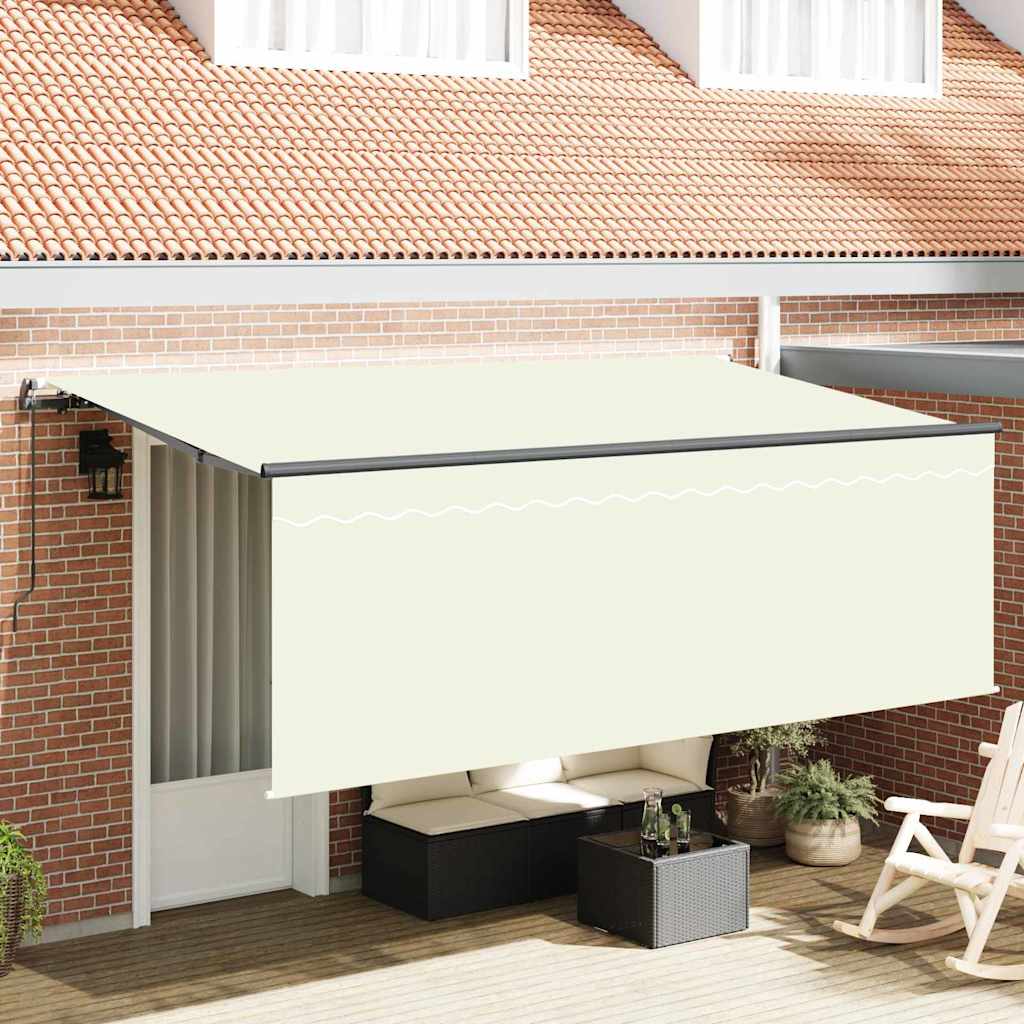 Innvendbar Markise Krem 400 x 200 cm Polyester og aluminium vidaXL