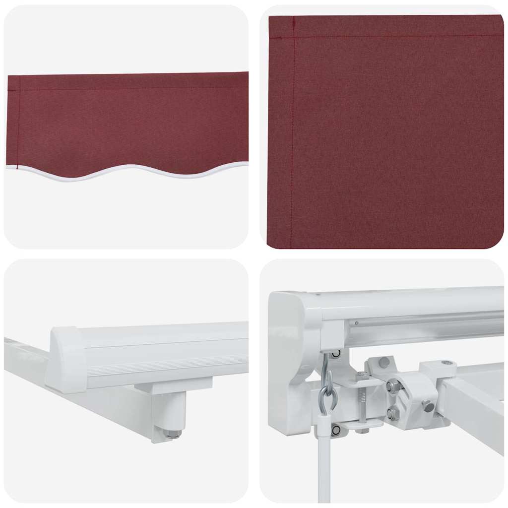 Innvendbar Markise Burgunder 400x200 cm stoff