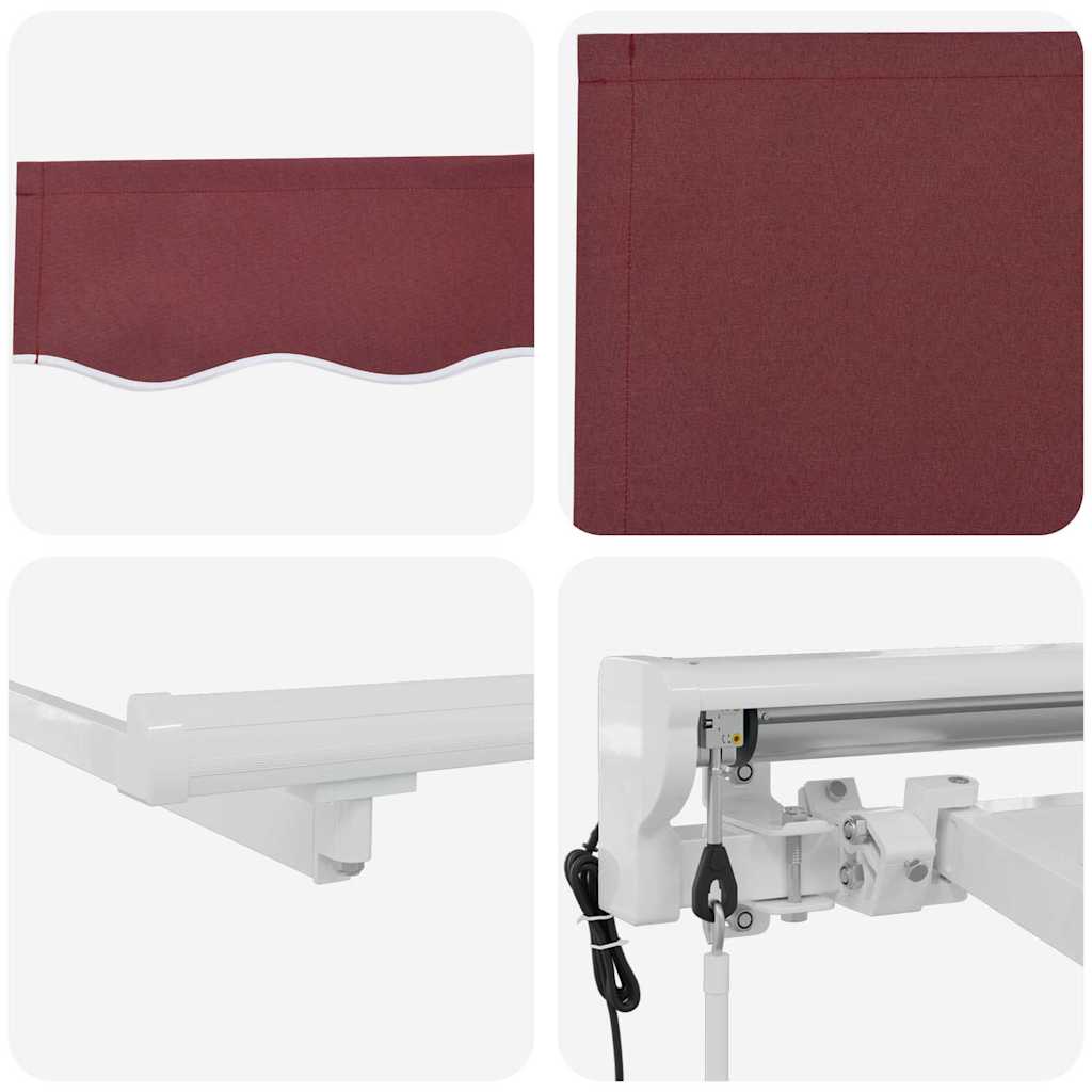 Innvendbar Markise Burgunder 400x200 cm stoff