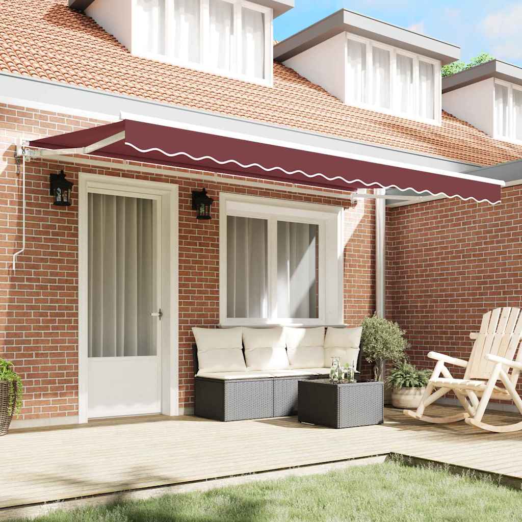 Markiseramme Burgunder 400 x 200 cm Polyester med PU-belegg