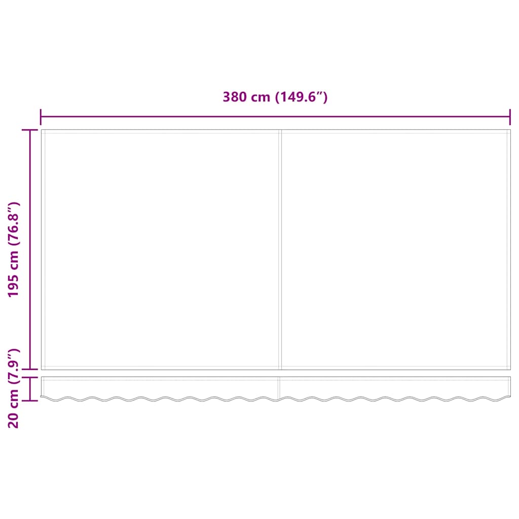 Innvendbar Markise Antrasitt 400 x 200 cm stoff