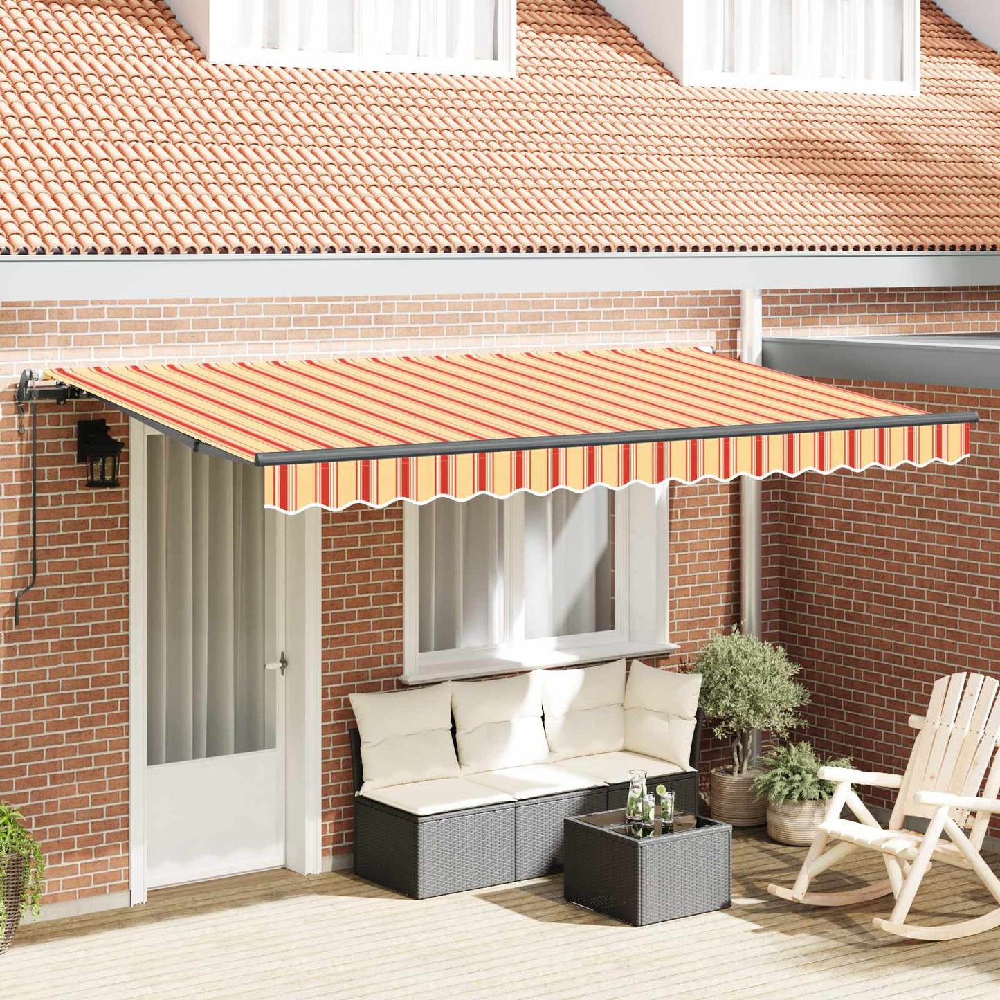 Uttrekkbar markise Gul 400 x 200 cm stoff