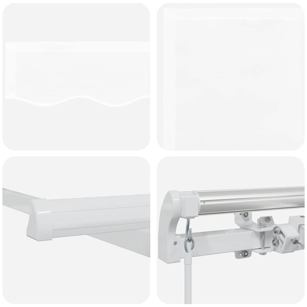 Innvendbar Markise Hvit 400 x 200 cm Polyester og aluminium
