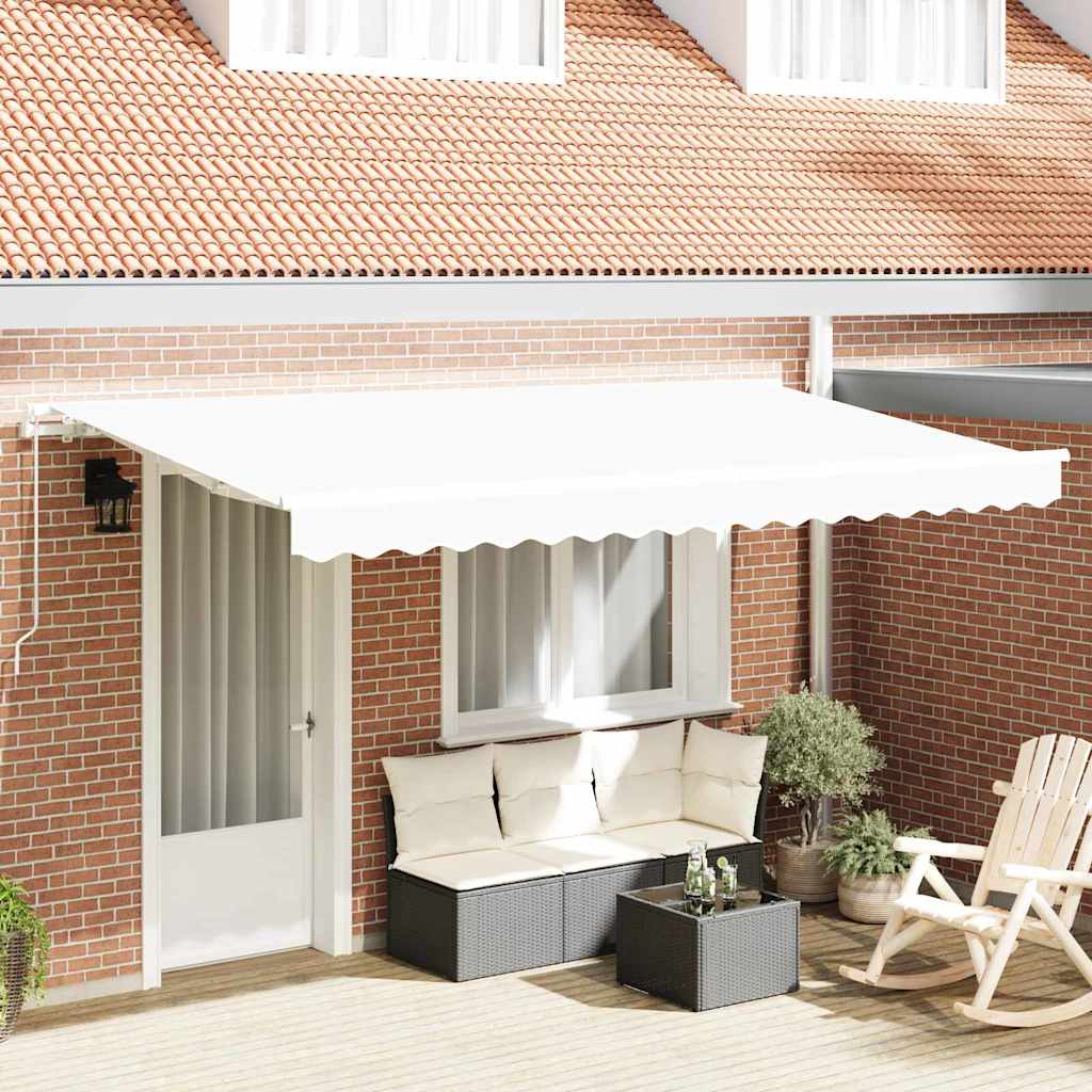 Innvendbar Markise Hvit 400 x 200 cm Polyester og aluminium