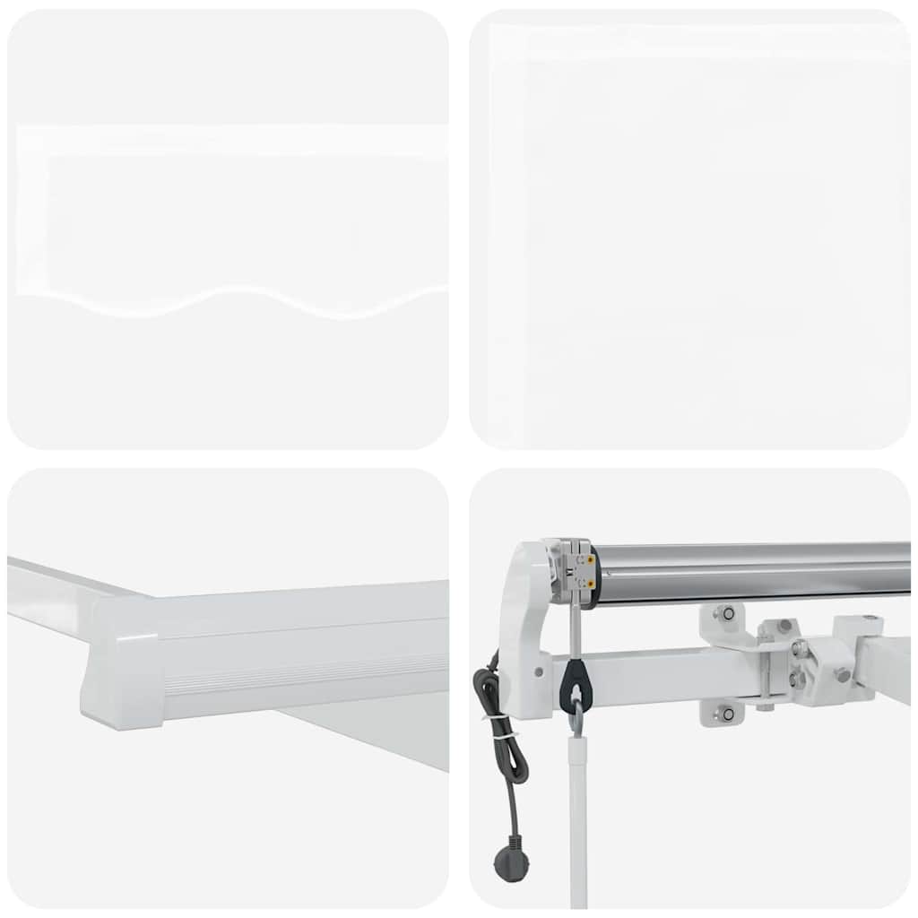 Innvendbar Markise Hvit 400 x 200 cm Polyester og aluminium