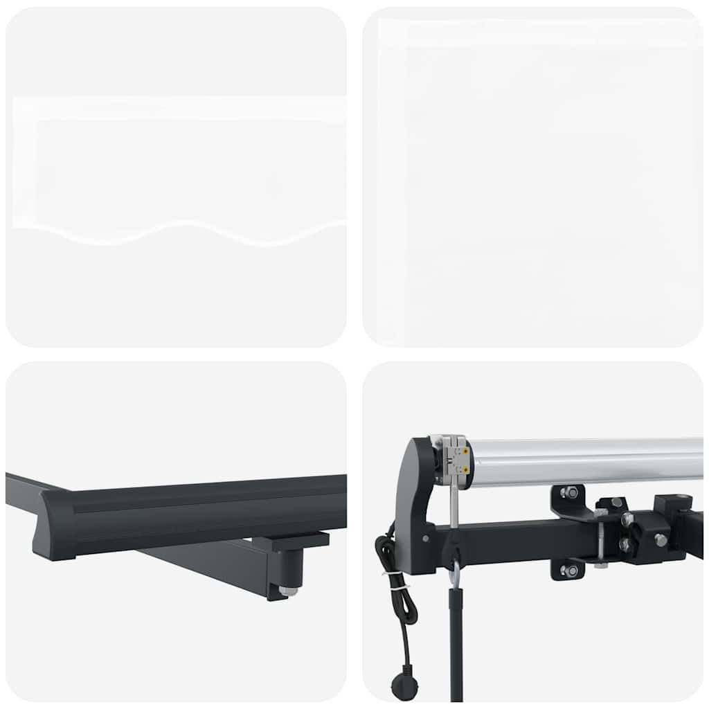 Innvendbar Markise Hvit 400 x 200 cm Polyester og aluminium