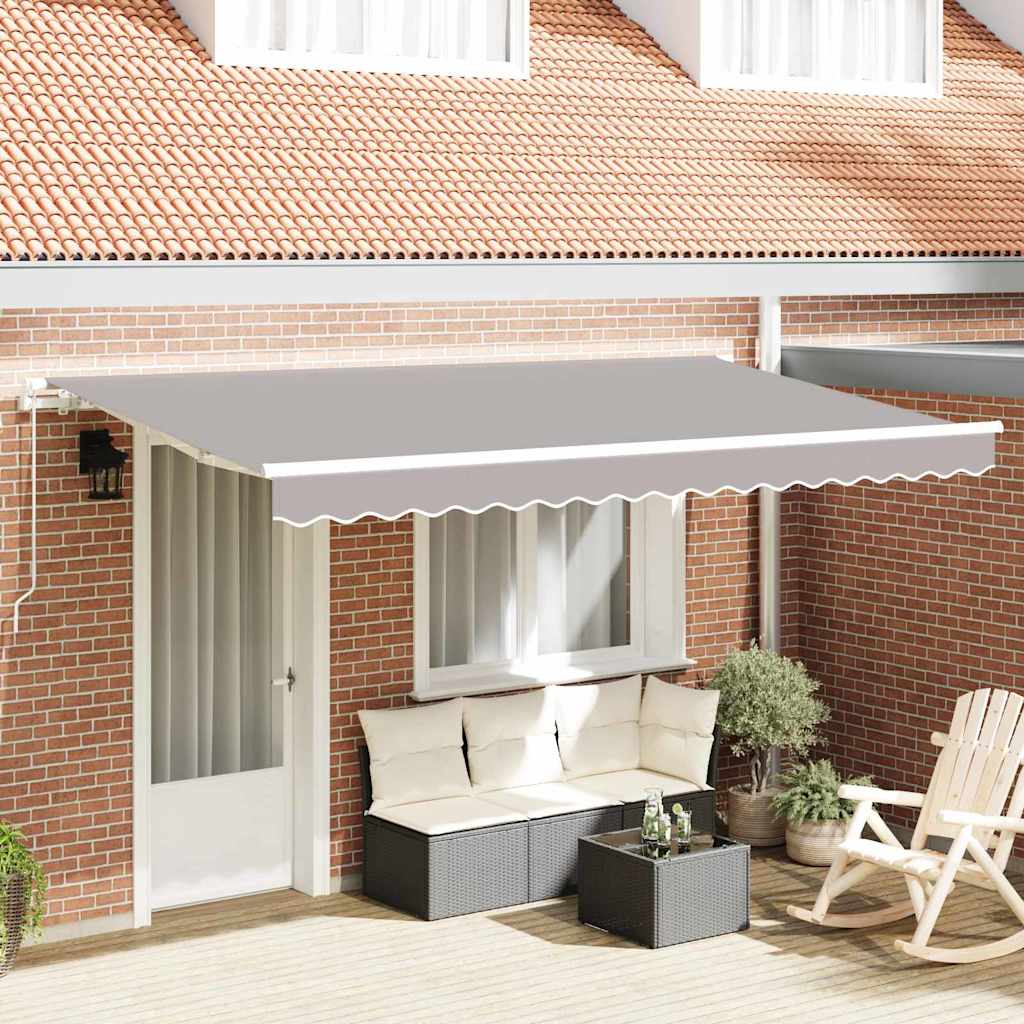 Innvendbar Markise Lysegrå 400 x 200 cm stoff