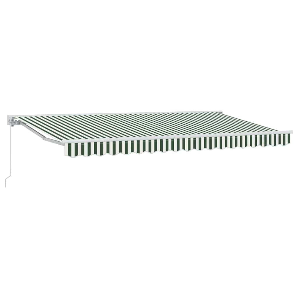 Markiseramme Grønn og hvit 400 x 200 cm Polyester med PU-belegg