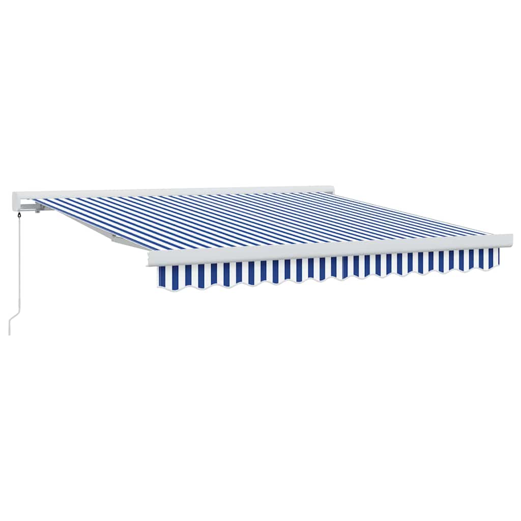 Innvendbar Markise Blå og hvit 300 x 250 cm Stoff og Metall