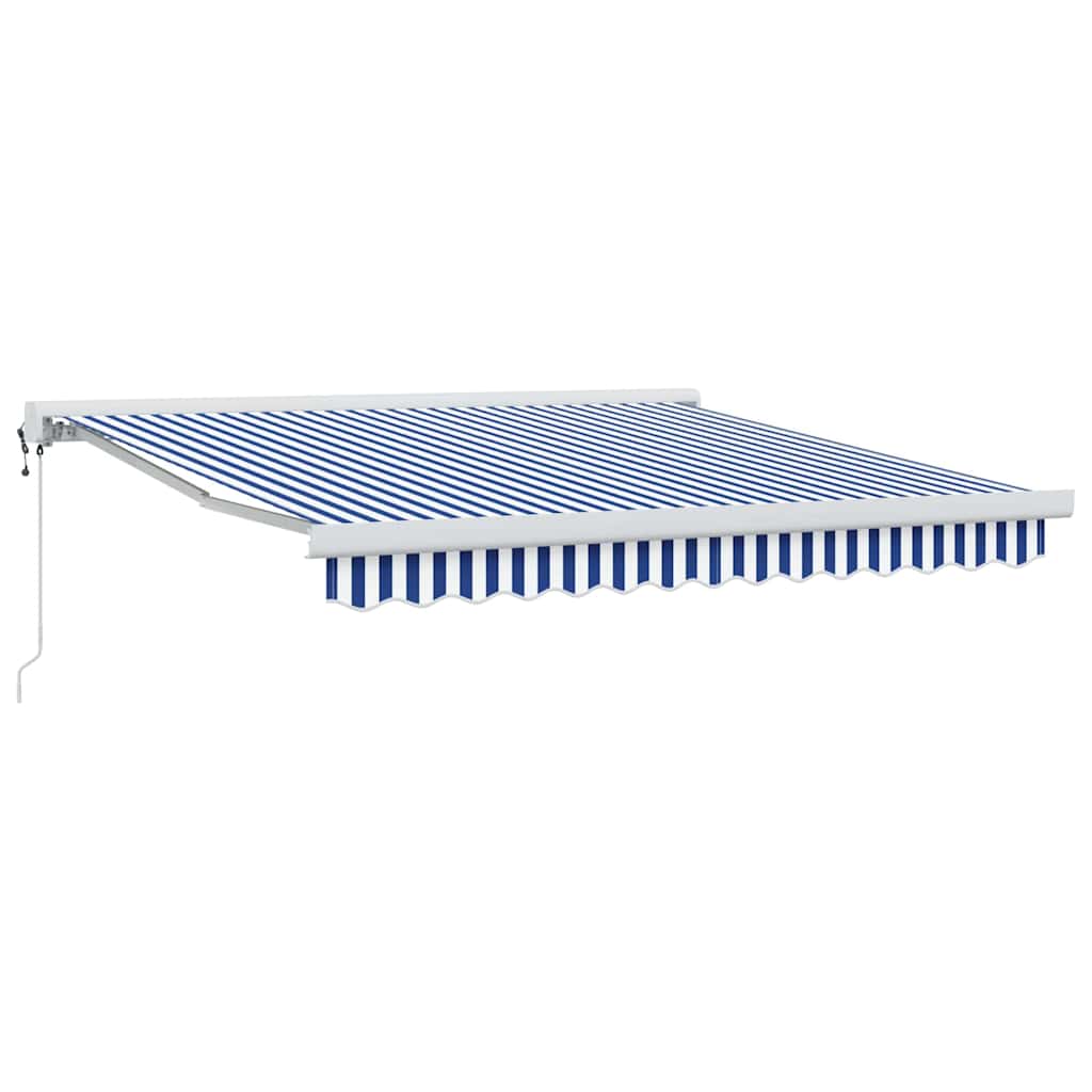 Innvendbar Markise Blå og hvite 300 x 250 cm Stoff, Metall
