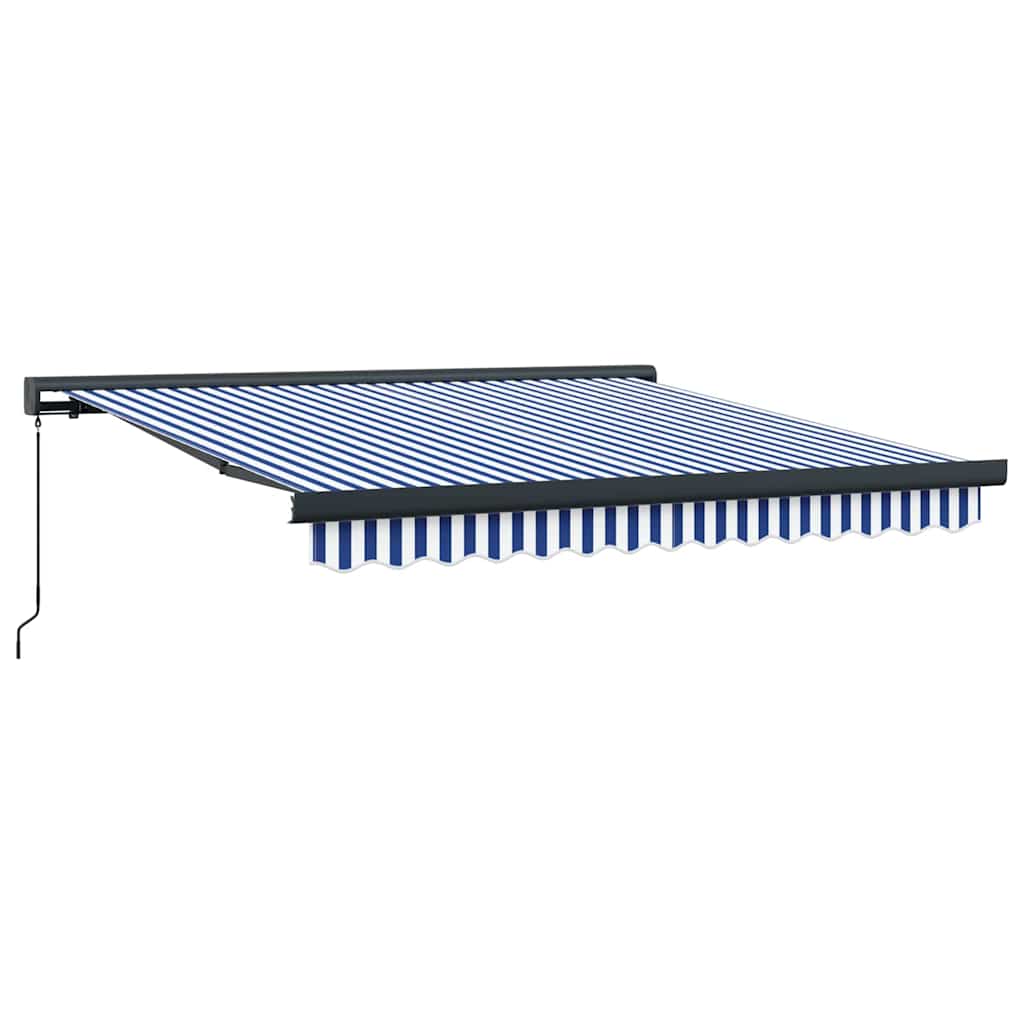Innvendbar Markise Blå og hvit 300 x 250 cm Stoff og Metall