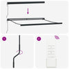 Innvendbar Markise Blå og hvite 300 x 250 cm Stoff, Metall
