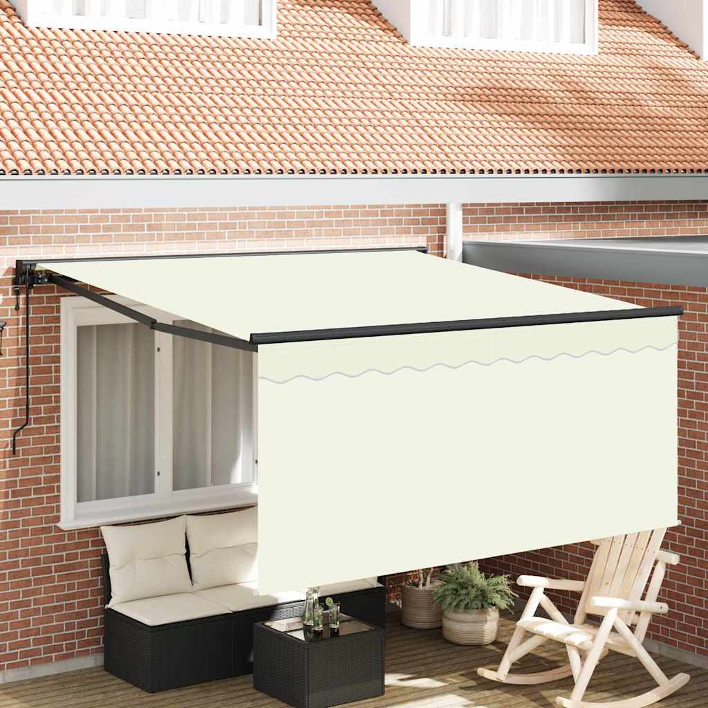Innvendbar Markise Krem 300 x 250 cm Polyester og aluminium vidaXL