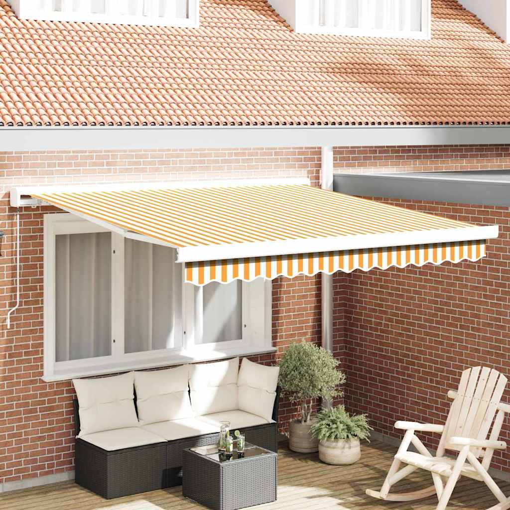 Innvendbar Markise Gul og hvit 300 x 250 cm Stoff og Metall