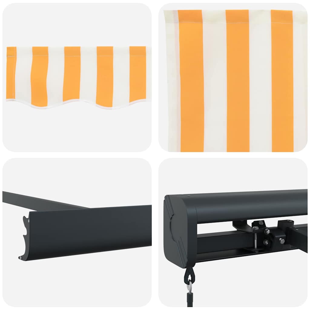 Innvendbar Markise Gul og hvit 300 x 250 cm Stoff og Metall