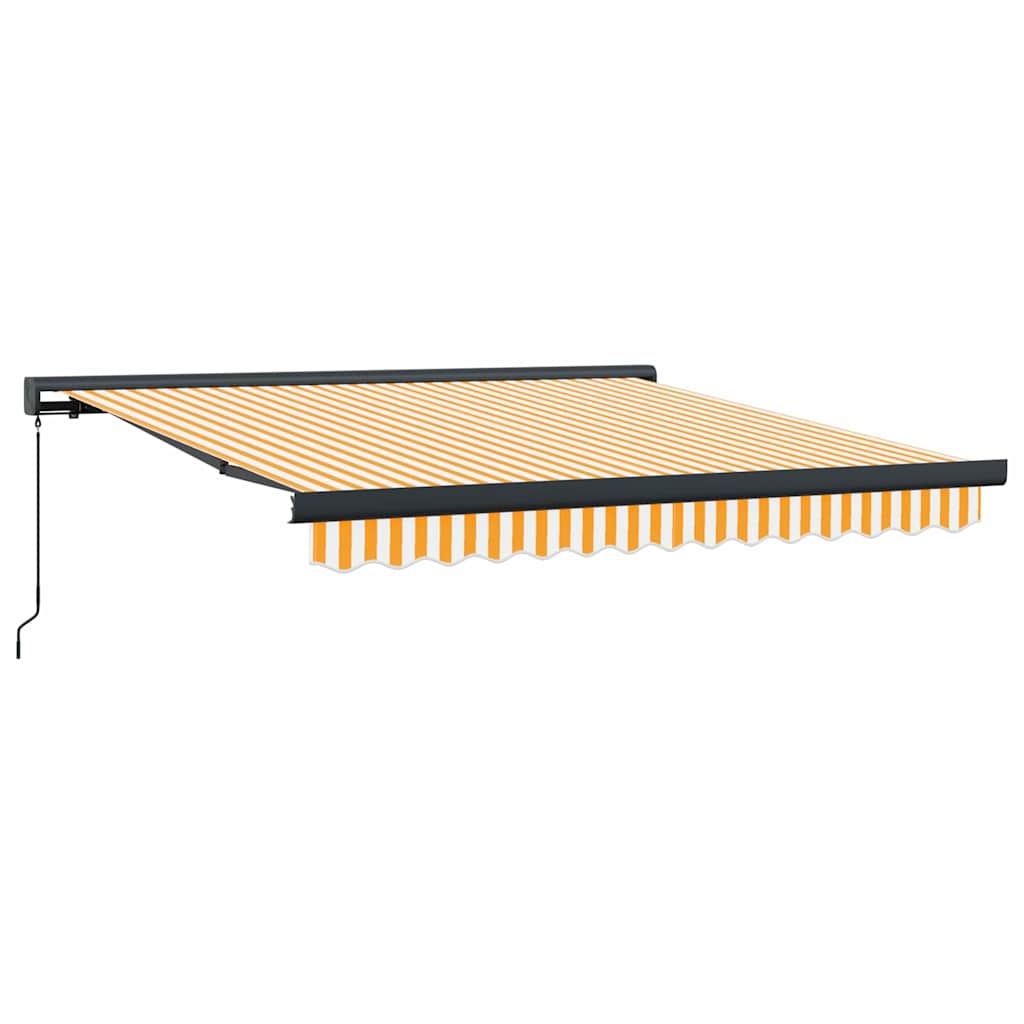 Innvendbar Markise Gul og hvit 300 x 250 cm Stoff og Metall