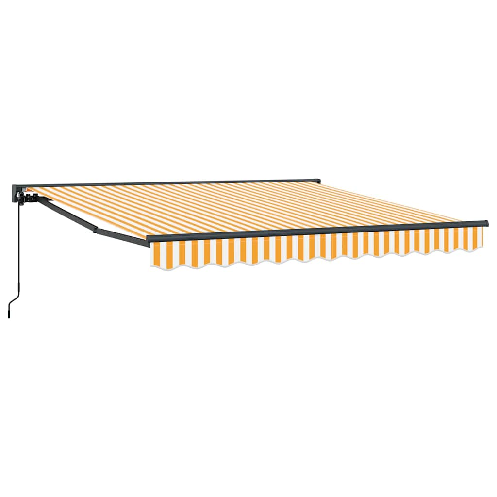 Markiseramme Gul og hvit 300 x 250 cm Polyester med PU-belegg