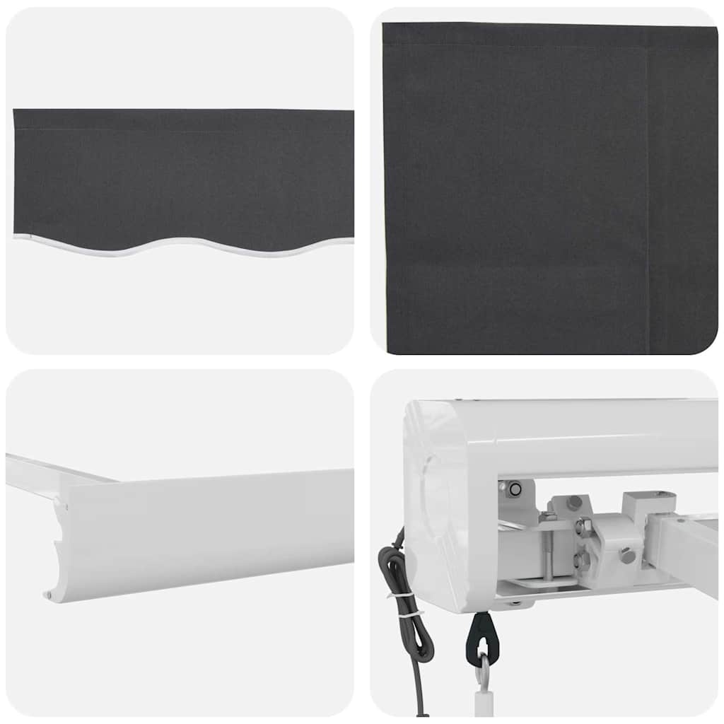 Innvendbar Markise Antrasitt 300 x 250 cm Stoff, Metall