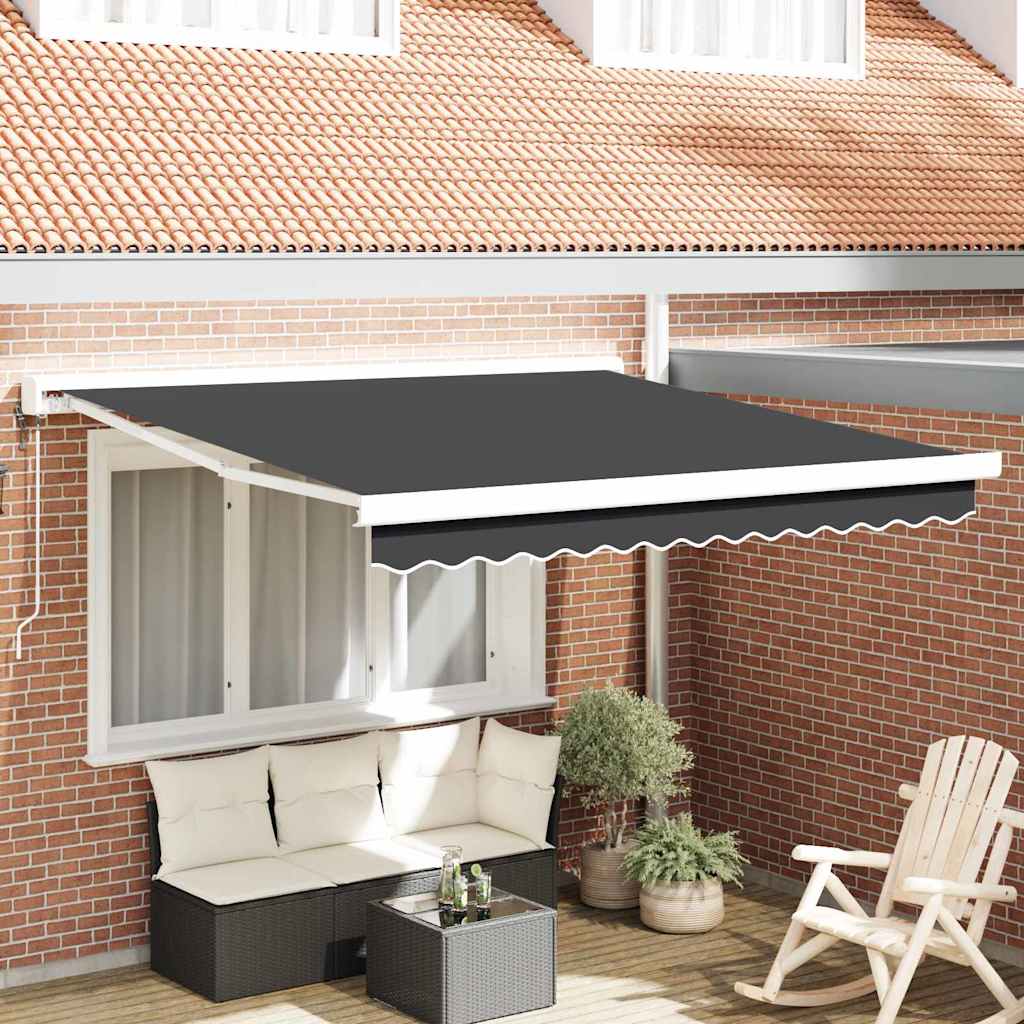 Innvendbar Markise Antrasitt 300 x 250 cm Stoff, Metall