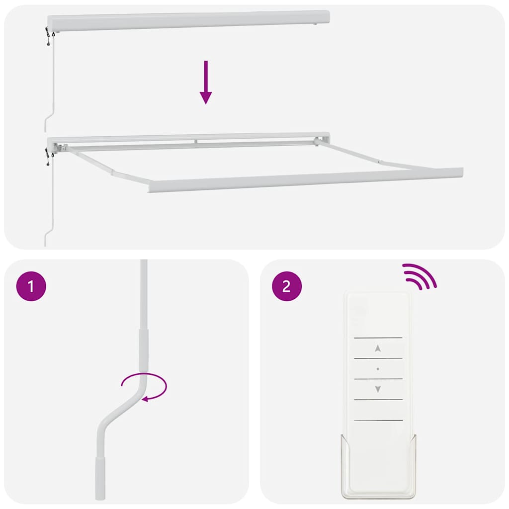 Innvendbar Markise Antrasitt 300 x 250 cm Stoff, Metall
