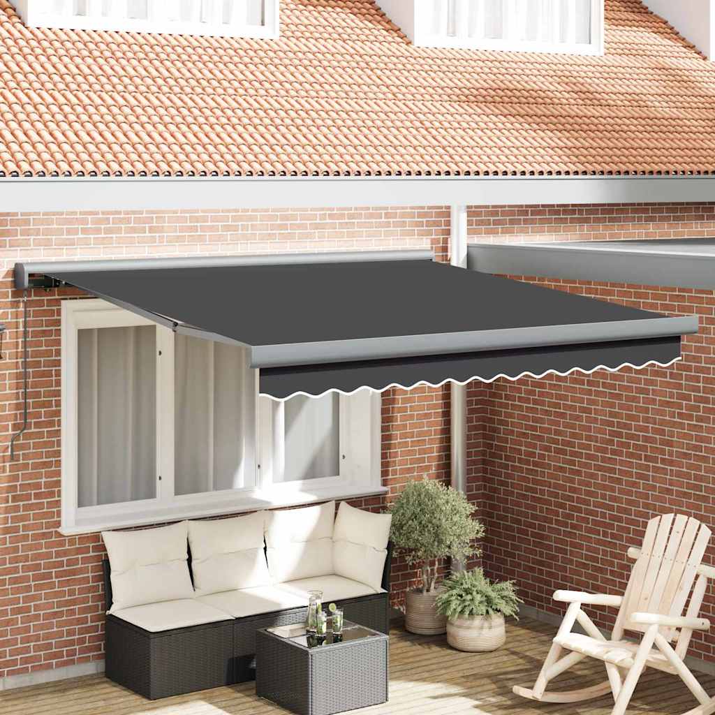 Innvendbar Markise Antrasitt 300 x 250 cm Stoff og Metall